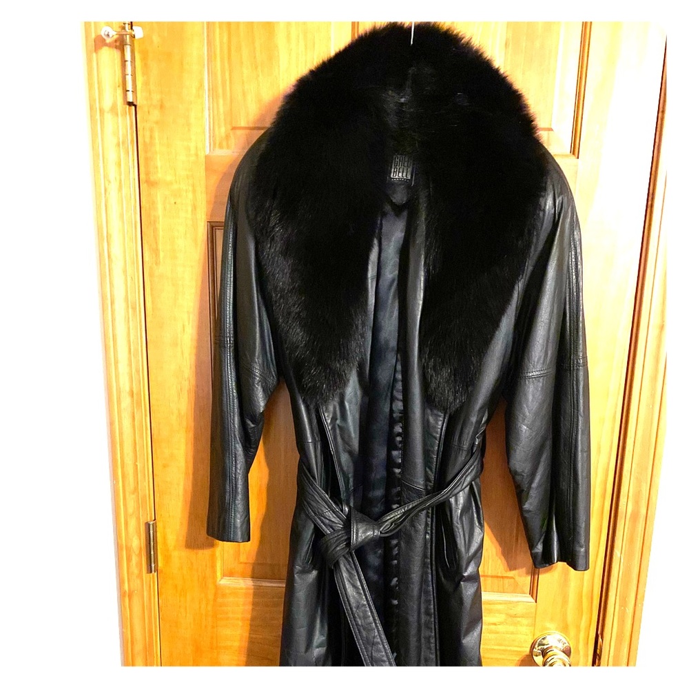 COPY - Greg Bell Leather & Fox Fur trench coat